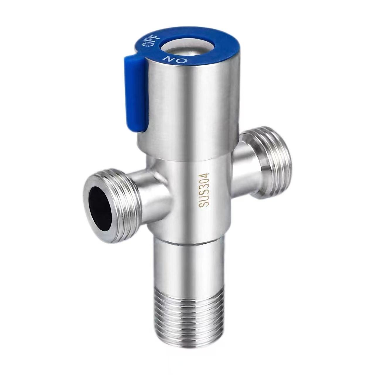 Blue Handle 180 ° Dual Outlet sê-way Angle Valve