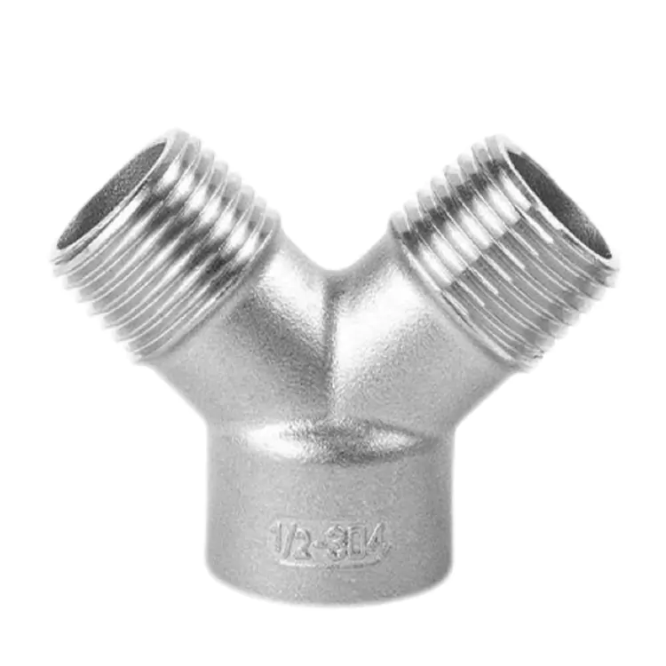 BSP Stainless Steel Female-Jin-Male Y-Type Pipe Tee