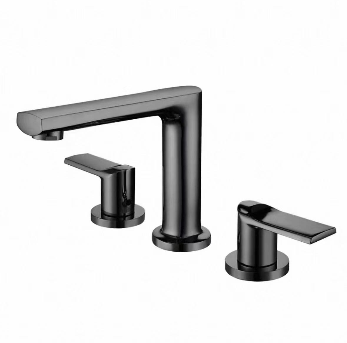 Glossy Black Mirror sê-Handle Faucet