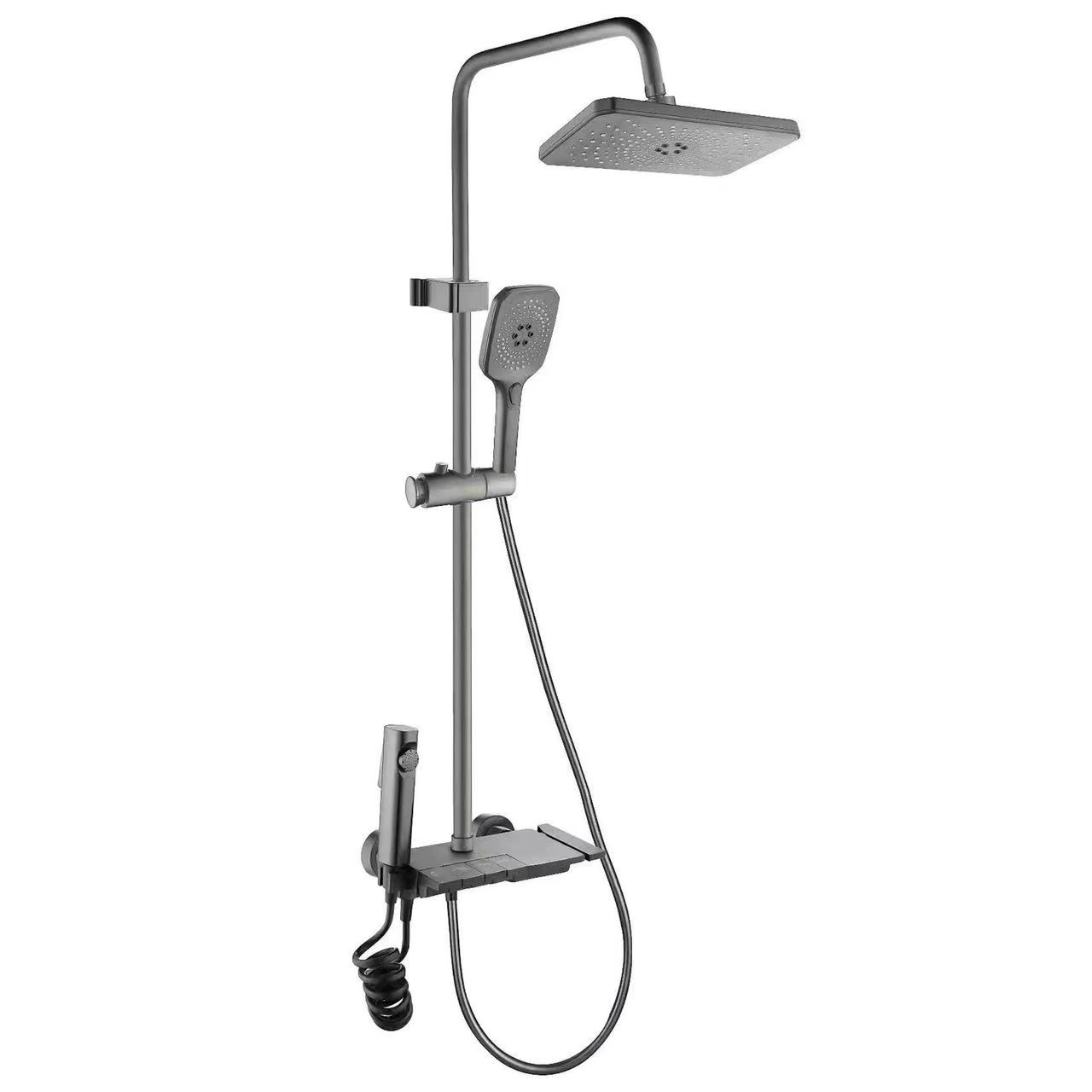 Gunmetal Grey Key Piyanoyê Germ û Sarê Baranê Set Bi Spray Gun