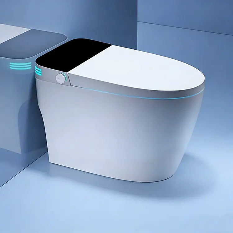 LED Display Digital Automatic Lid Flip-Top Foam Shield Siphon Smart Toilet