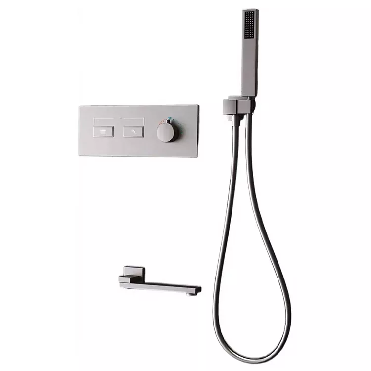 Minimalist Dark Gunmetal Dual-Outlet Serê Shower