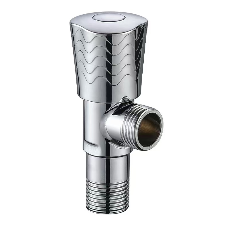 Mirror-Finish Bright Chrome Wave Pattern Angle Valve