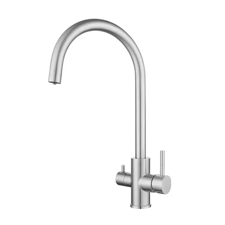 Swan Neck 3-li-1 Kitchen Hot û Sar Faucet